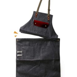 變形兩用穿工作圍裙｜軍綠織帶款